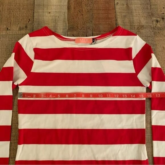 SSLR girls collection red and white striped long sleeve shirt -M - Picture 6 of 7